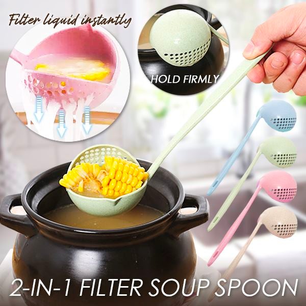 2-in-1 Filter Soup Spoon Home Cooking Tools Kitchen Accessories